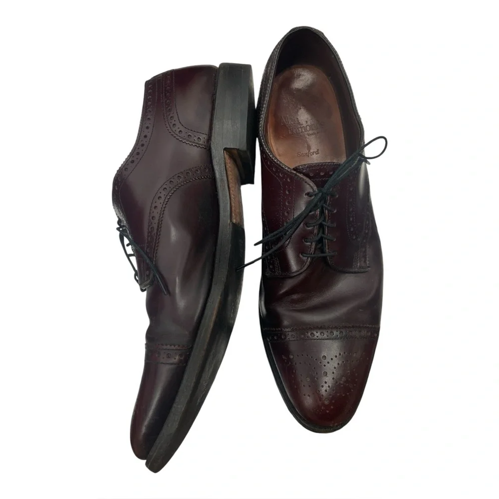 Allen Edmonds Sanford Burgundy‎ Cap Toe Shoes 11B